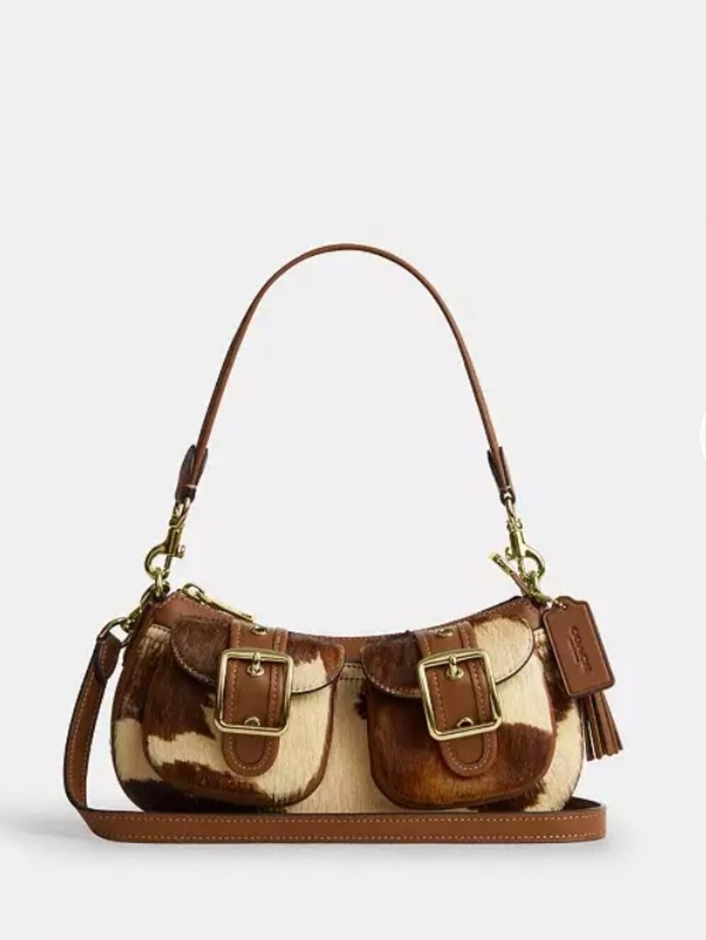 Coach Ashton Shoulder Bag in Gold/Cow Multi Haircalf